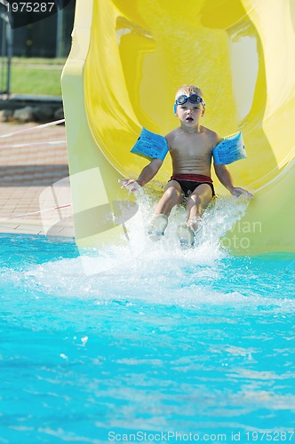 Image of water slide fun on outdoor pool