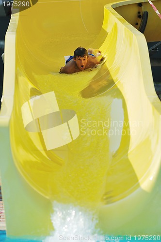 Image of water slide fun on outdoor pool