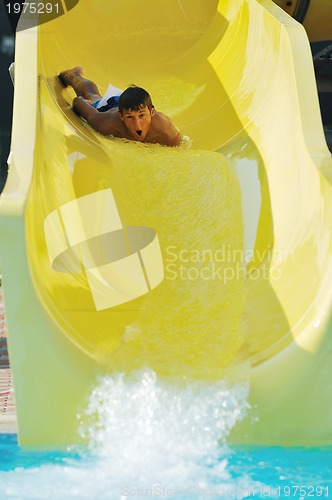 Image of water slide fun on outdoor pool