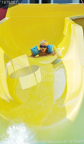 Image of water slide fun on outdoor pool