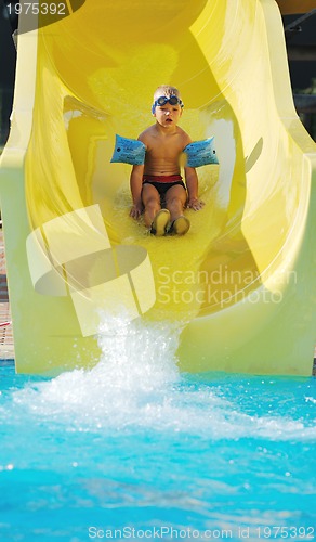 Image of water slide fun on outdoor pool