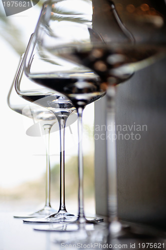 Image of Empty very elegant wine glasses 