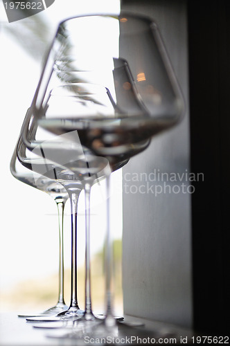 Image of Empty very elegant wine glasses 