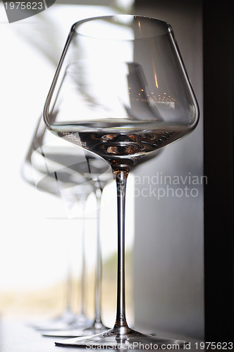 Image of Empty very elegant wine glasses 