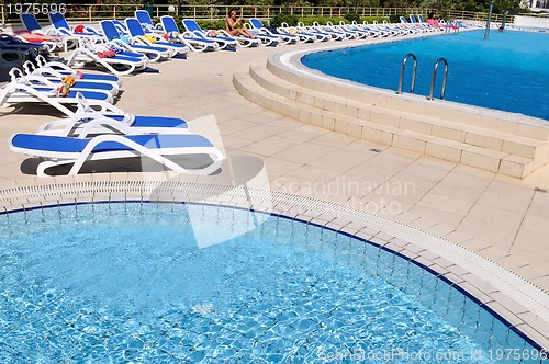 Image of Outdoor pool in nice hotel