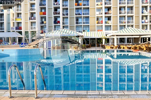 Image of Outdoor pool in nice hotel