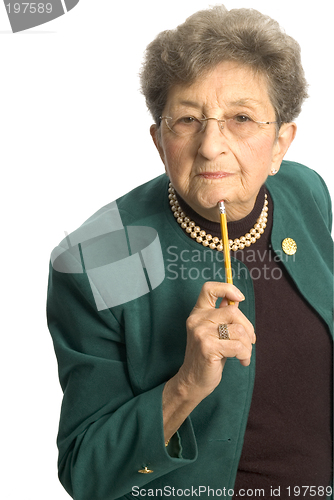 Image of senior woman with pencil