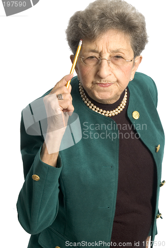 Image of senior woman with pencil