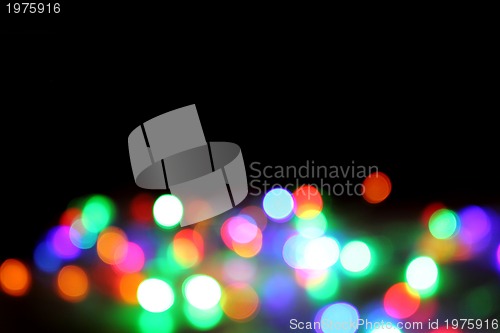 Image of christmas lights in the dark night 