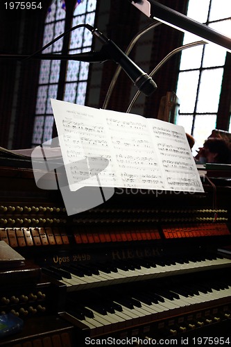 Image of old organ music background