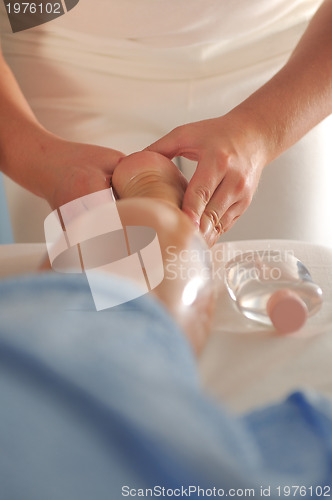 Image of foot and leg massage at the spa and wellness center