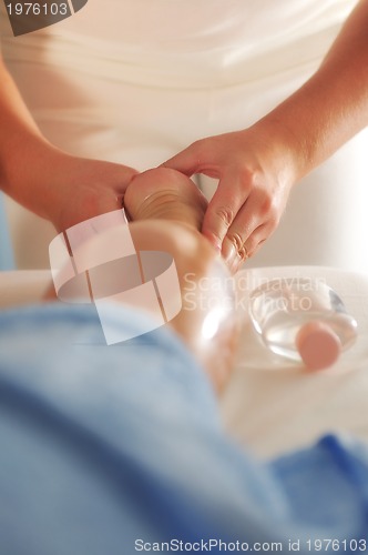 Image of foot and leg massage at the spa and wellness center