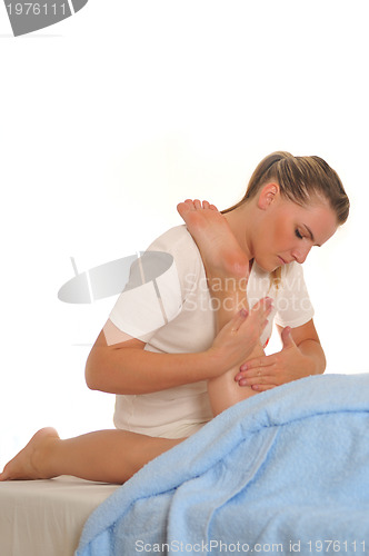 Image of foot and leg massage at the spa and wellness center