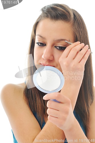 Image of woman isolated eye brow beauty treatment