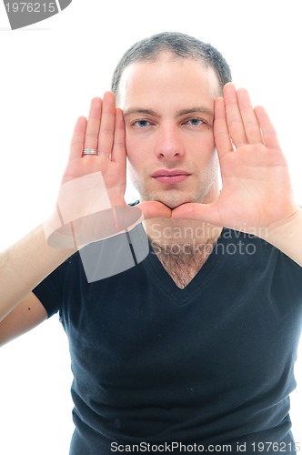 Image of isolated man face frame