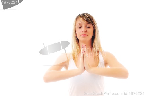 Image of yoga woman isolated on white