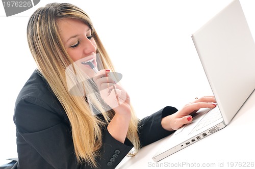 Image of girl work on laptop