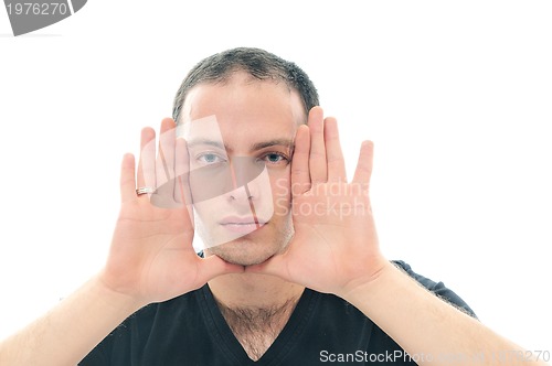 Image of isolated man face frame