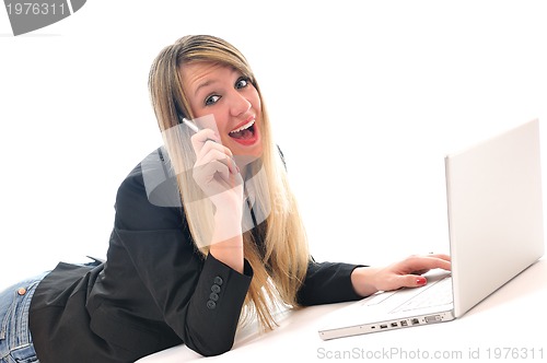 Image of girl work on laptop