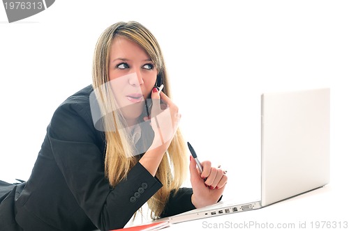 Image of girl work on laptop