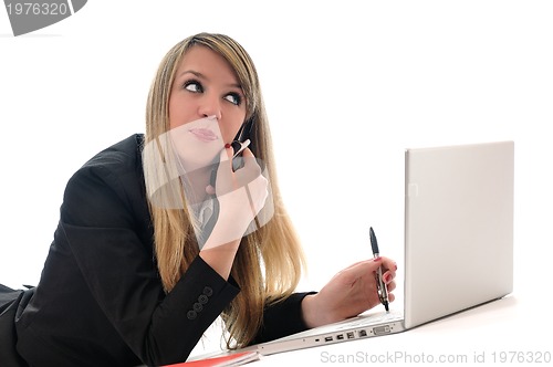 Image of girl work on laptop