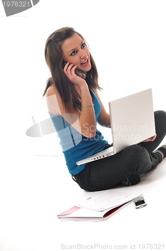 Image of girl work on laptop