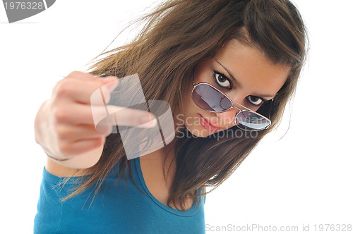 Image of young woman with sunglasses