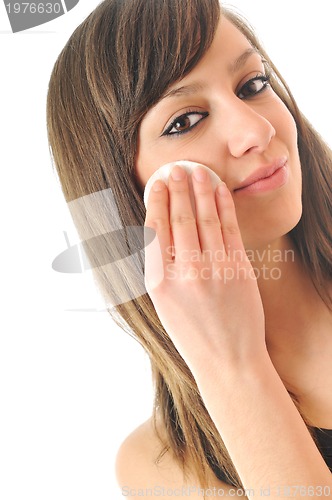 Image of woman isolated face clean treatment