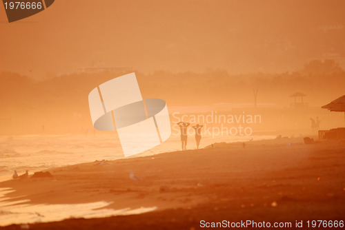 Image of romantic couple on beach