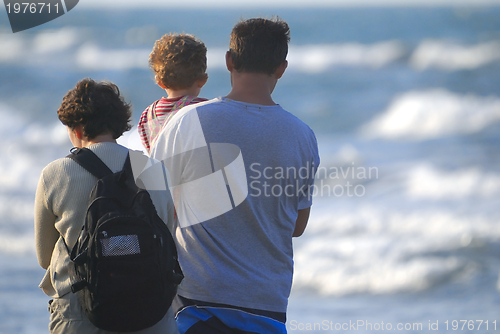 Image of young family on vacation