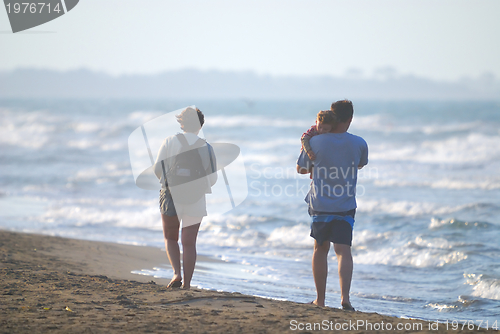 Image of young family on vacation