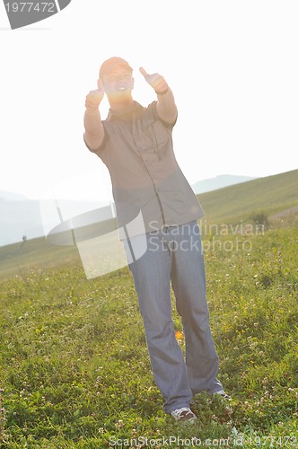 Image of man jump outdoor