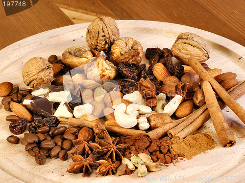 Image of Spices, nuts, coffee and cinnamon