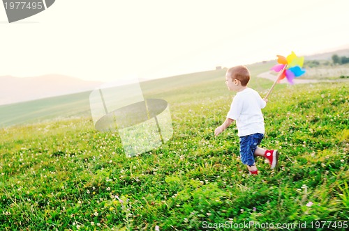 Image of happy child have fun outdoor