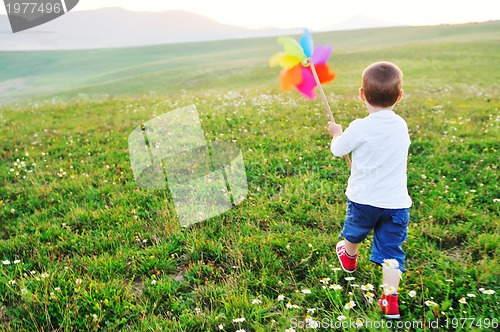 Image of happy child have fun outdoor
