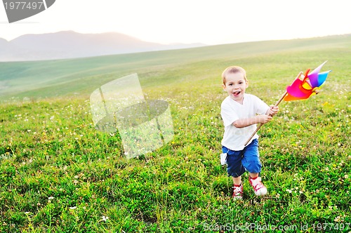 Image of happy child have fun outdoor