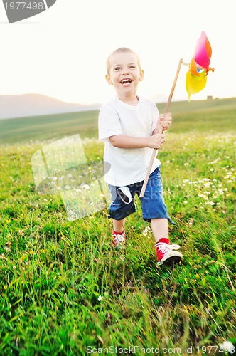 Image of happy child have fun outdoor