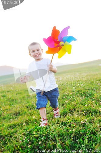 Image of happy child have fun outdoor