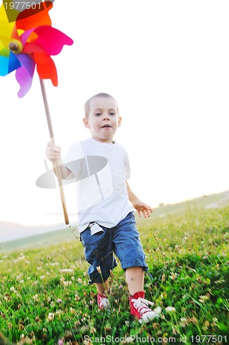 Image of happy child have fun outdoor