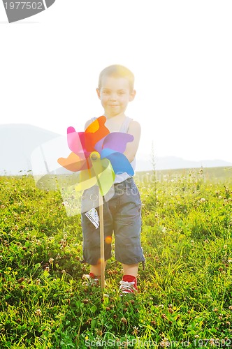 Image of happy child have fun outdoor