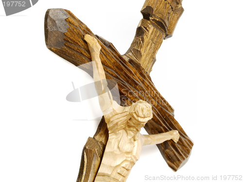 Image of Wooden cross with Jesus Christ