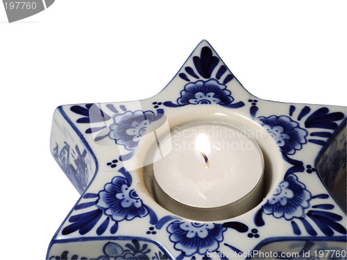 Image of Star shaped porcelain candle stand