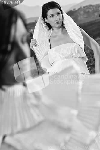 Image of running  bride...