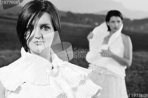 Image of running  bride...