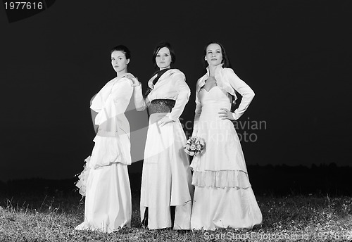 Image of running  bride...