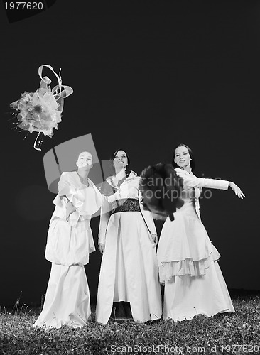 Image of running  bride...