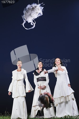 Image of running  bride...