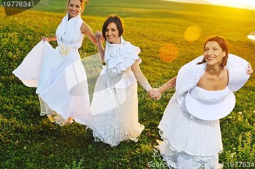 Image of running  bride...