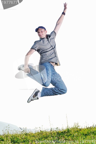 Image of man jump outdoor