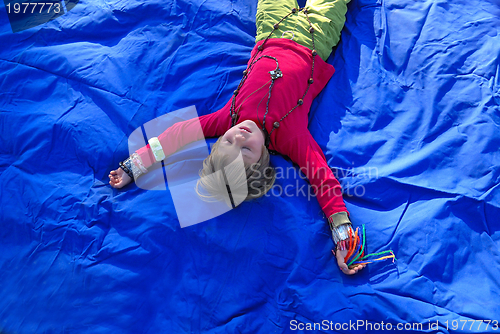 Image of relaxing on blue...